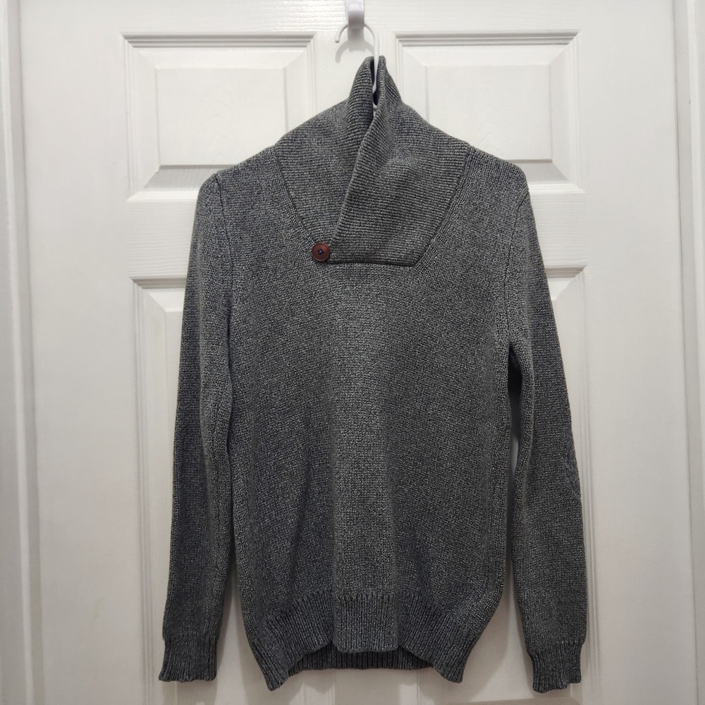 Bonobos Gray Speckled Wool Cowl Neck Sweater